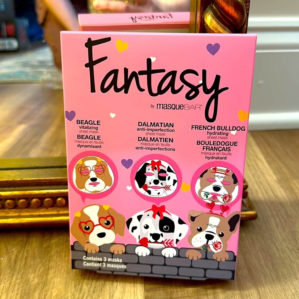 Masque Bar fantasy Valentines puppy mask set 3beagle Dalmatian & French bulldog